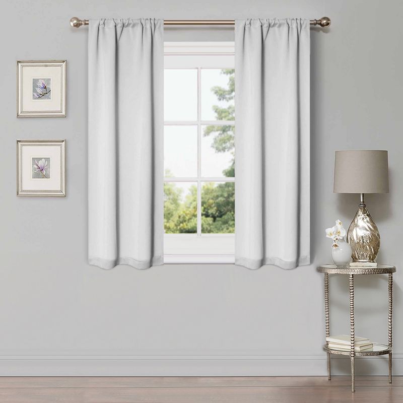 Classic Modern Solid Room Darkening Blackout Curtains, Set of 2 by Blue Nile Mills, 1 of 7