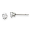 Chisel Stainless Steel Polished 4mm Heart Cubic Zirconia Stud Earrings - 2 of 4