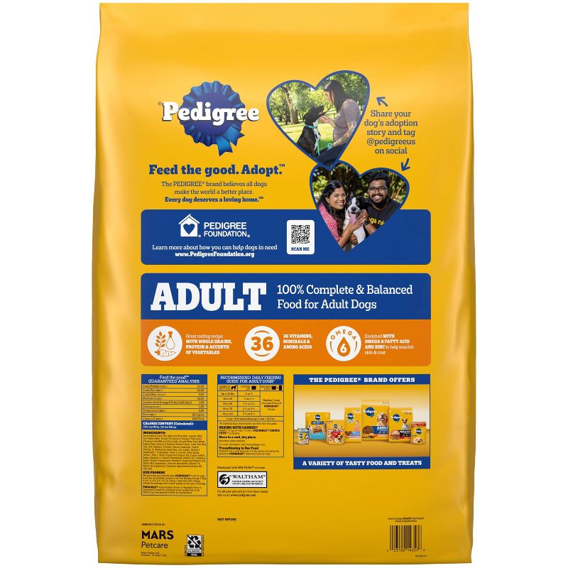 Pedigree Roasted Chicken, Rice & Vegetable Flavor Adult Complete Nutrition Dry Dog Food, 3 of 11
