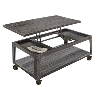 Sherlock Lift Top Cocktail Table with Casters Antiqued Tobacco - Steve Silver