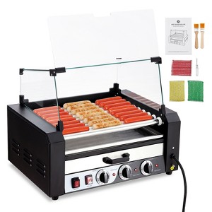 Acekool Stainless Steel Roller Dog Machine with Dual Temperature Control, Built-in Timer, and Drip Tray - 1 of 1