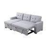 Elegant Storage Sofa with Cotton Linen & Fiber Foam Combo for small space Living Room, Bedroom Office, Gray - 4 of 4