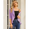 Womens Open Front Peplum Hem 3/4 Sleeve Casual Blazer Cardigan Jacket - 3 of 4
