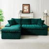 95.7'' Turtle Velvet L-Shaped Sectional Sofas with Twin-Seat and Left Chaise, Convertible Between L-Shape and Straight Shape, Includes 5 Pillows - 2 of 4