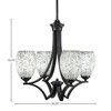 Toltec Lighting Zilo 4 - Light Chandelier in  Matte Black with 5" Black Fusion Shade - 2 of 2