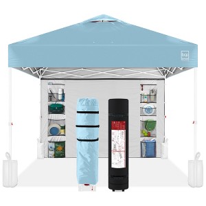 Best Choice Products 10x10ft Easy Setup Pop Up Canopy, Portable Tent w/ Side Wall, 1-Button Push, Case - 1 of 4