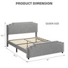 Full Size Bed Frame, Velvet Upholstered Platform Bed Frame with Headboard Rivet Decor, Strong Wood Slat Support - 2 of 4