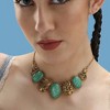 SOHI Women's Sea Green Ottoman Statement Necklace - 3 of 4