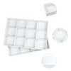 Unique Bargains Stackable PU Leather White Jewelry Trays with Removable Dividers Set of 2 - 3 of 4