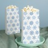 Big Dot of Happiness Blue Snowflakes Popcorn Bags, Winter Holiday Party Favor Snack Treats, Free-Standing Individual White Paper Bags - 25 Count - 3 of 4