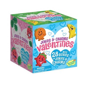 Peaceable Kingdom Valentines Cards for Kids Classroom - Set of 28 Valentines Day Gifts - Silly Jokes with Fruit Charms - 1 of 4