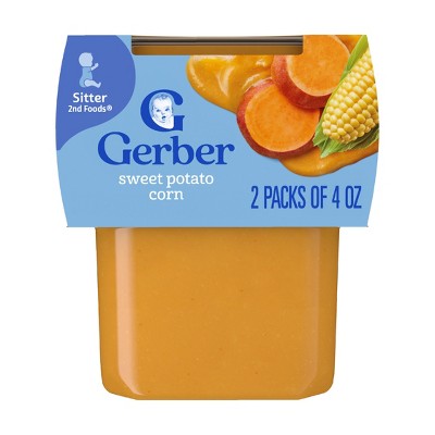 Gerber Baby Food Stage 2 Sweet Potato Corn Puree Tub - 2ct/4oz Each
