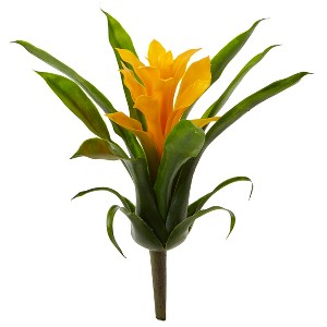 Nearly Natural 10-in Bromeliad Artificial Flower, Set of 6, Yellow - 1 of 1
