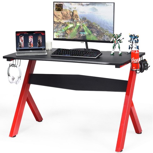 Costway Gaming Desk Computer Desk W/controller Stand Cup Holder Headphone  Hook Mouse Pad : Target