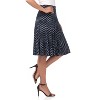 Rekucci Women's Ease into Comfort Flared Knit Skirt – Pull-On Style with Seam Detail - Navy White Polka Dot, X-Small - 2 of 4