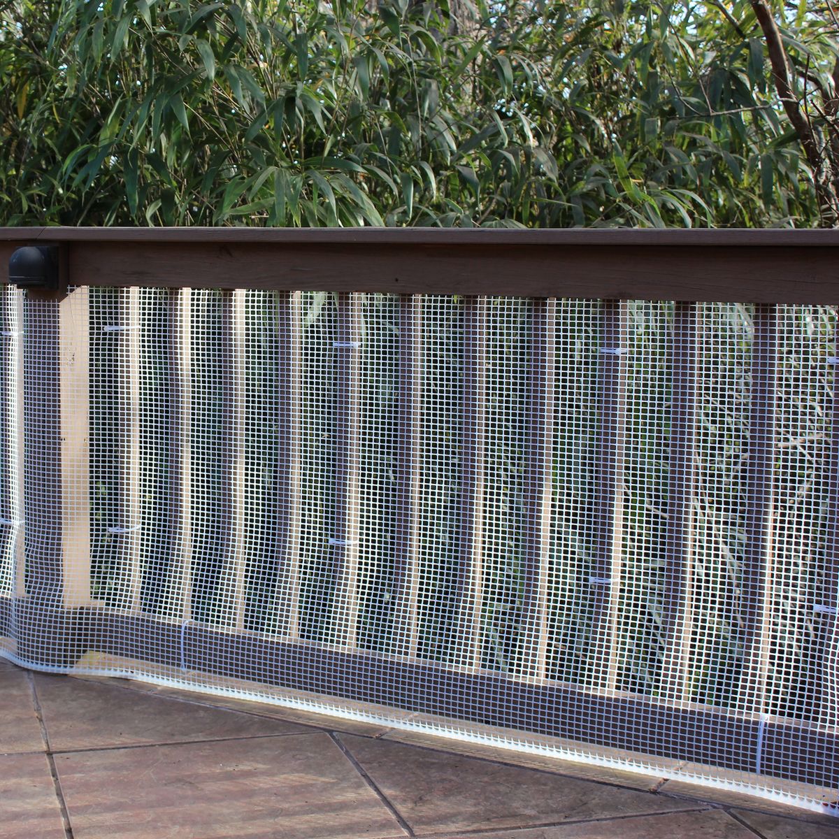 Cardinal Gates DSHD15 Heavy-Duty Outdoor Deck Netting - Plastic Balcony Netting for Pets & Kids - Natural / Clear