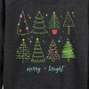 Women's - Instant Message - Christmas Trees Lightweight French Terry Wide Neck Long Sleeve Graphic Shirt - 2 of 4