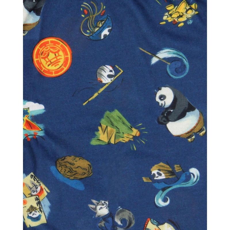 Kung Fu Panda 4 Toddler Boy's Heart of a Dragon Warrior Sleep Pajama Set Blue, 5 of 8