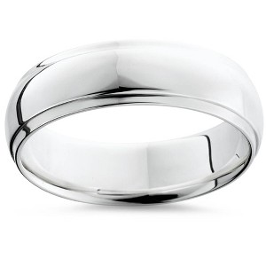 Pompeii3 Mens Argentium Silver Comfort Fit Wedding Band - 1 of 2