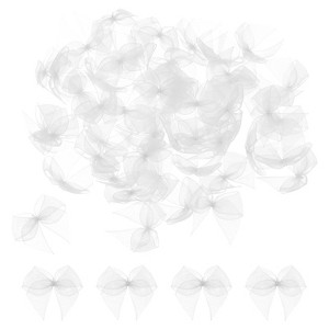 Unique Bargains Fabric Craft Gift Packaging Accessories Satin Mini Ribbon Bows 50 Pcs - 1 of 4