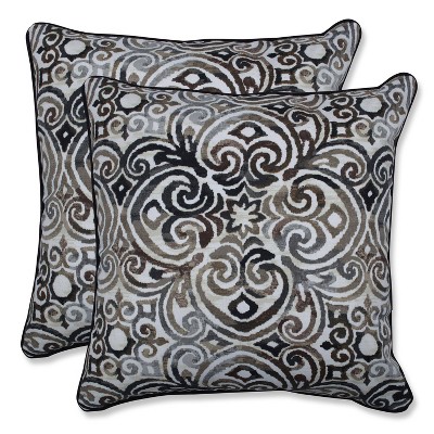 18.5" 2pk Corrinthian Driftwood Throw Pillows Black - Pillow Perfect