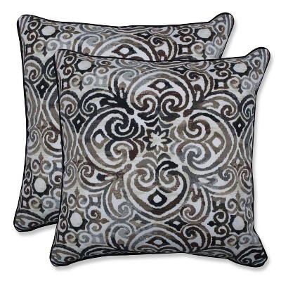 18.5" 2pk Corrinthian Driftwood Throw Pillows Black - Pillow Perfect