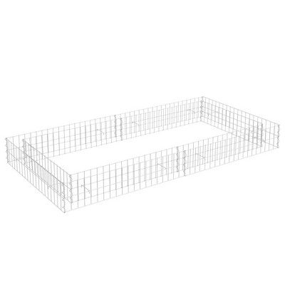 vidaXL Gabion Raised Bed Patio Basket Planter Outdoor Garden Galvanized Steel - 78.7" x 39.4" x 7.9"