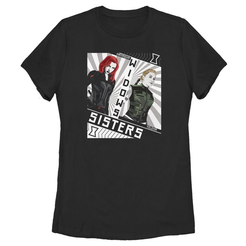 Women's Marvel Black Widow Sisters Cartoon T-Shirt, 1 of 4