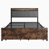 TOAOTBNBO Modern Queen Size Bed with 2 Drawers, Upholstered Queen Bed Frame with Metal Legs, Vintage Queen Bed with Storage - 2 of 4