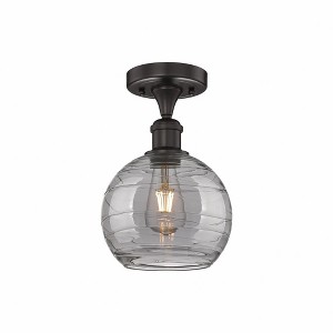 Athens Deco Swirl - 1 Light Semi-Flush Mount In Industrial Style-11.5 Inches Tall and 7.5 Inches Wide - 1 of 1