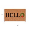 HomeRoots 17" X 29" Brown Black And Green Christmas Outdoor Coir Door Mat - 3 of 4
