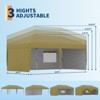 10X20FT Heavy Duty Pop Up Canopy Tent, Instant Outdoor Sun Shade Shelter with 4 Sidewalls, 12 Stakes & Sandbags, Commercial Tent Party Gazebo, Khaki - 2 of 4