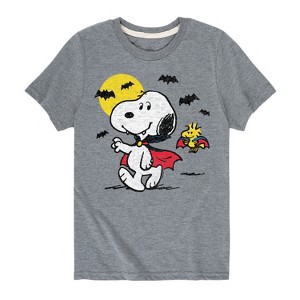 Boys' - Peanuts - Vampire Snoopy and Woodstock Short Sleeve Graphic T-Shirt - 1 of 4
