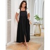 Whizmax Women's Plus Size Loose Sleeveless Jumpsuits Adjustable Spaghetti Strap Stretchy Long Straight Overalls Skirt - 2 of 4