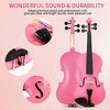 TopComfy Toy String Instrument 3/4 Acoustic Violin Set with Case Bow Rosin for Kids 11-12 Years Old Beginning Violin Lesson, Pink, 30.71"*10.24"*5.12" - 2 of 4