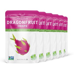 Nature's Turn Freeze-Dried Fruit Snacks - Dragon Fruit Crisps -  No Sugar Added, Non GMO, Gluten Free, Nothing Artificial - 15g (0.53oz) - 6-Pack - 1 of 4
