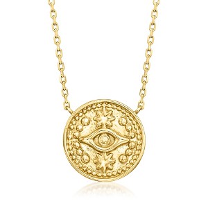 Pure Collection by Ross-Simons Italian 14kt Yellow Gold Evil Eye Necklace Size 16 - 1 of 3