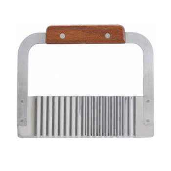 Winco Crinkle Cutter Serrator with Wooden Handle, Stainless Steel, 7"