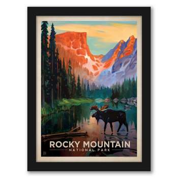 Americanflat Vintage Landscape Rocky Mountain By Anderson Design Group Framed Print
