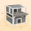 2-Story Wooden Cat House Outdoor with Balcony, Openable Top, Escape Door, Removable Panel & Floor, for Backyard - 3 of 4