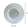 Essential Decor & Beyond 13" Silver Glass Charger with Flowery Modern Design Set of 4 - 3 of 4