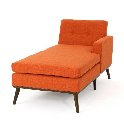 Stormi Mid Century Modern Fabric Chaise, One Arm Chaise Lounge