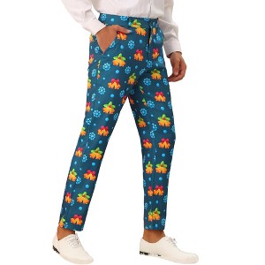 TATT 21 Men's Halloween Funny Printed Pumpkin Halloween Christmas Costume Trousers - 1 of 4