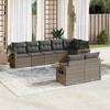 vidaXL Garden Sofa Set Grey PE rattan, powder-coated steel, 100% polyester - 2 of 4