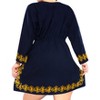 HAPPY BAY women's Vacation Casual Swim Holiday Beachwear Summer Short Beach Dress Holiday Swimsuit Cover ups Medium-Large Blue Solid - 2 of 4
