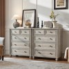 Aukfa Farmhouse 5-Drawer Chest of Drawers with Fluted Trim, Tall Bedroom Dresser in Weathered Gray - 4 of 4