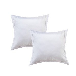 Euro 2pk Hemstitch Pillow Sham White - Luxury Hotel