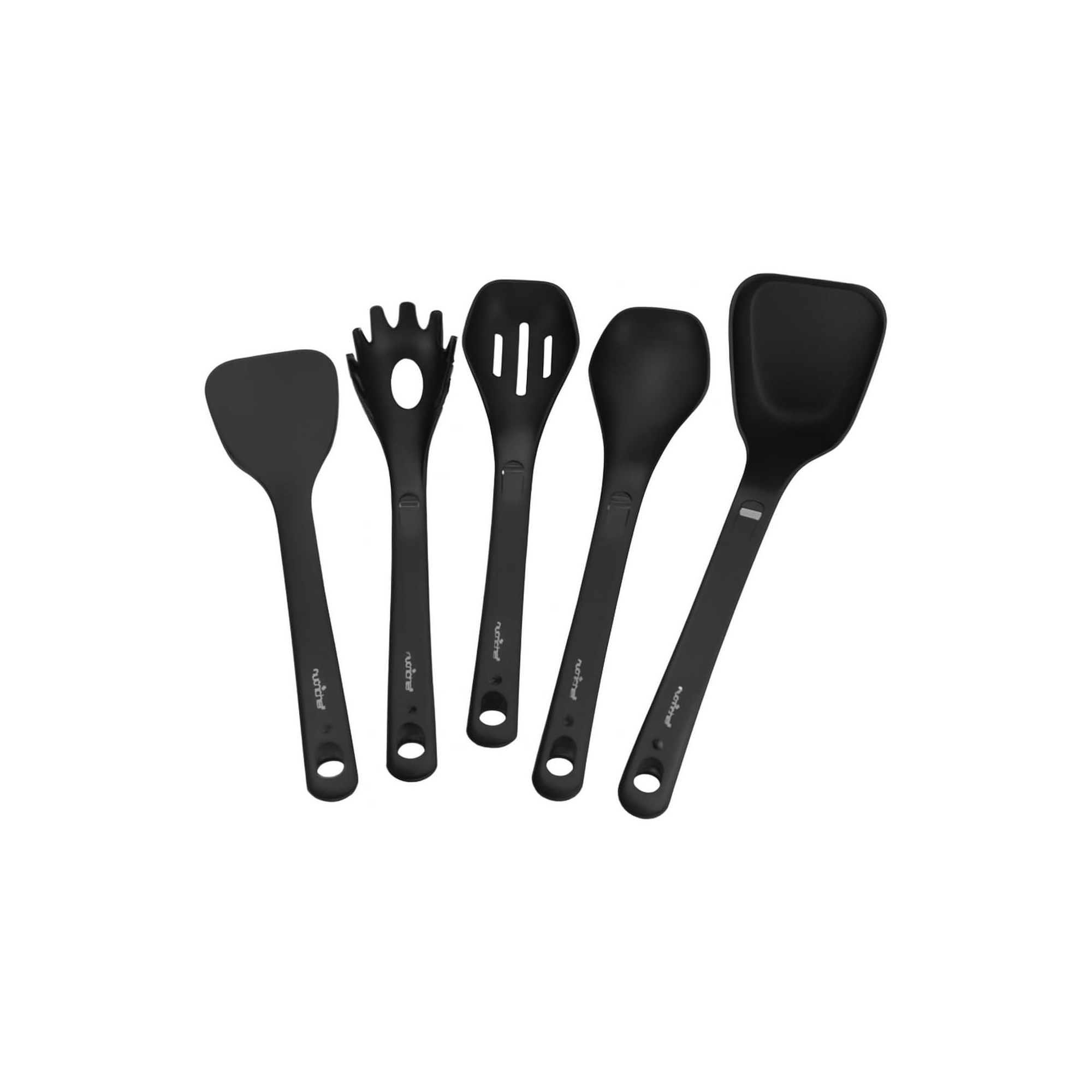 NutriChef Kitchen 5pc Cooking Utensils Set- Black
