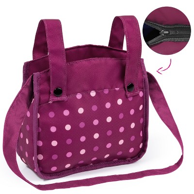 Dark Pink Adjustable Handle Modern Doll Pram