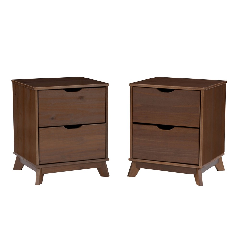 Powell Set of 2 Pensy 2 Drawer Nightstands Walnut